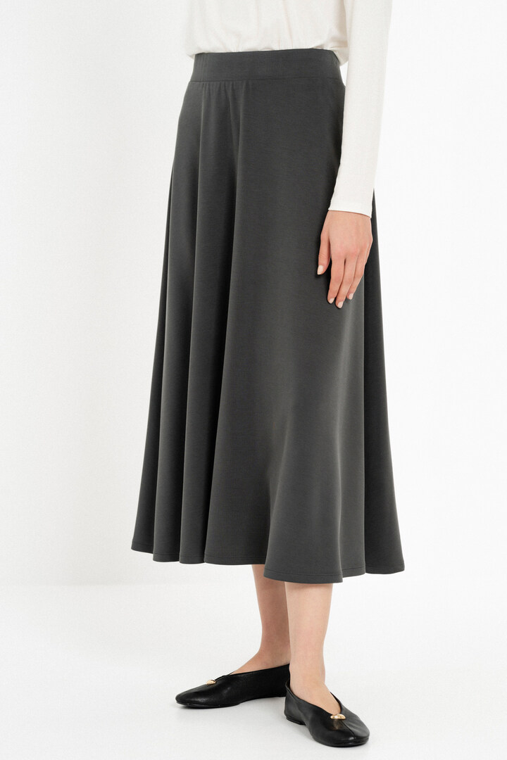 HEAVY RIB SANDWASHED SKIRT GREY
