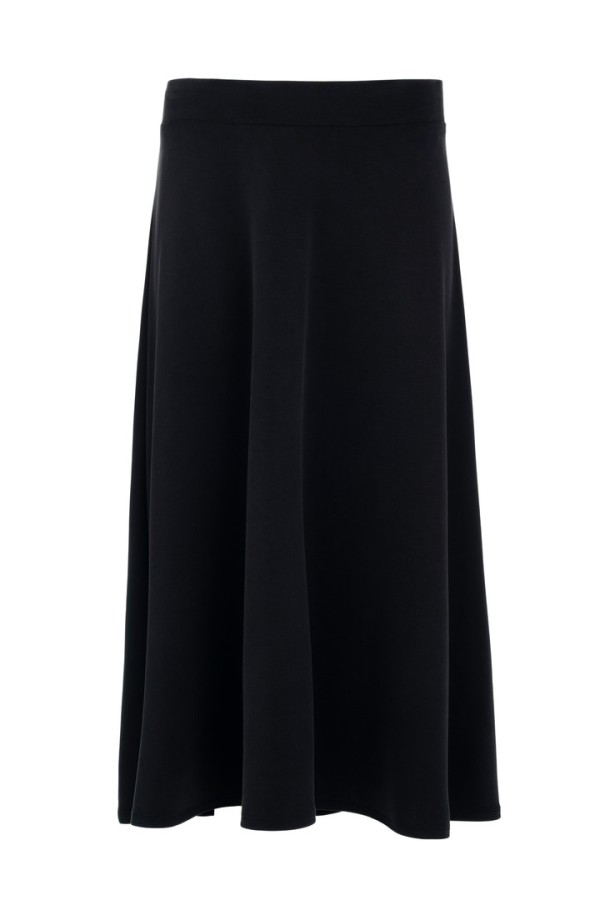 HEAVY RIB SANDWASHED SKIRT BLACK
