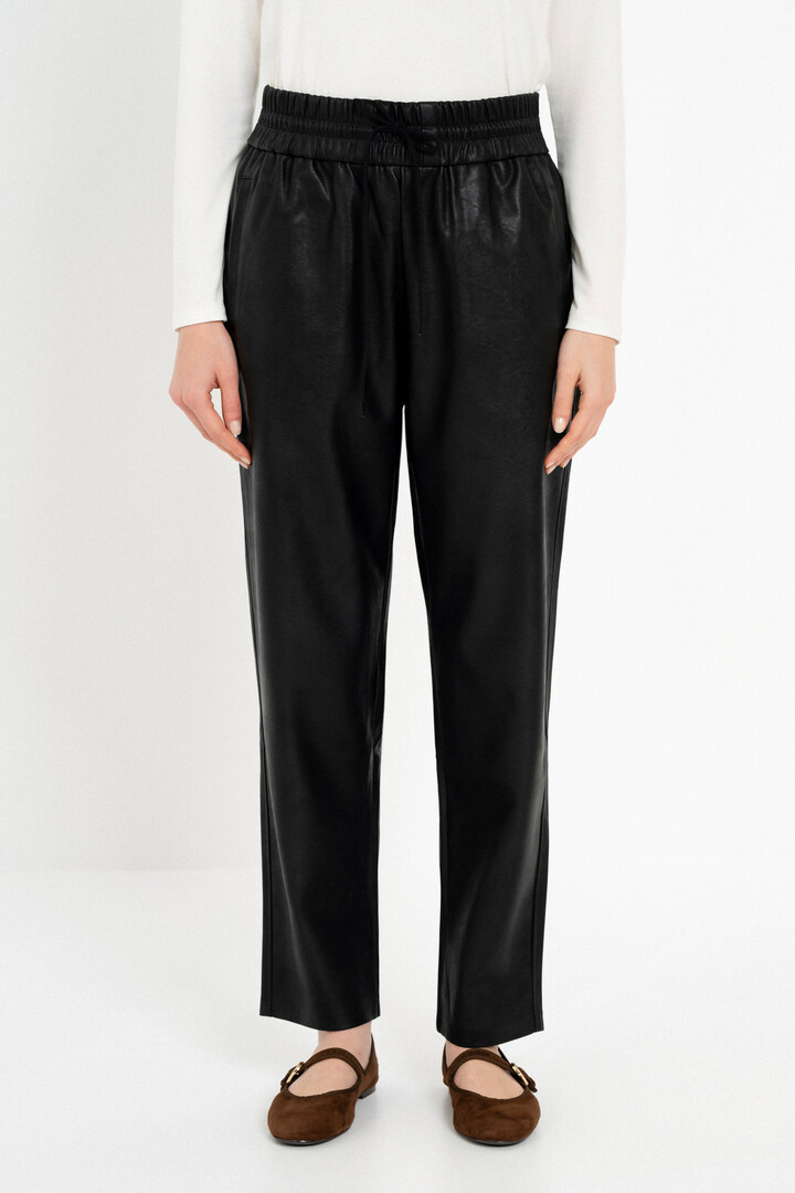 LEATHER JOGGERS PANTS BLACK
