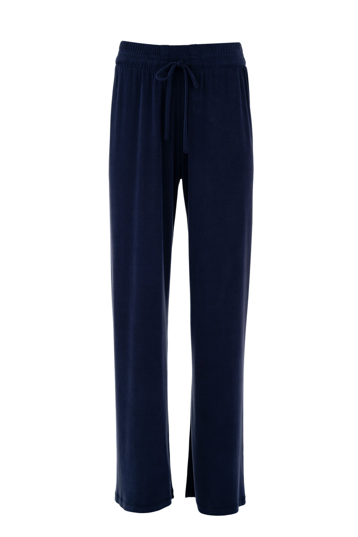 RIB SANDWASHED WIDE LEG PANTS DARK BLUE