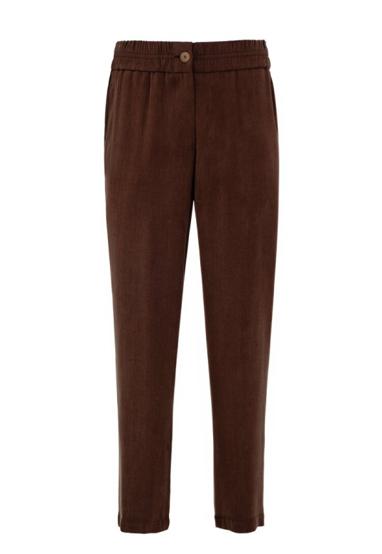 CUPRO VISCOSE JOGGER PANTS BROWN