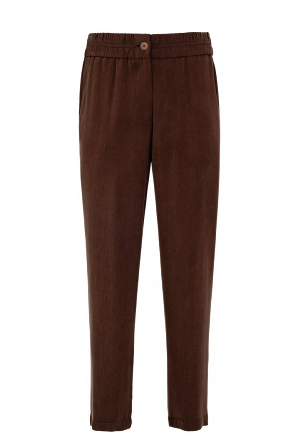 CUPRO VISCOSE JOGGER PANTS BROWN