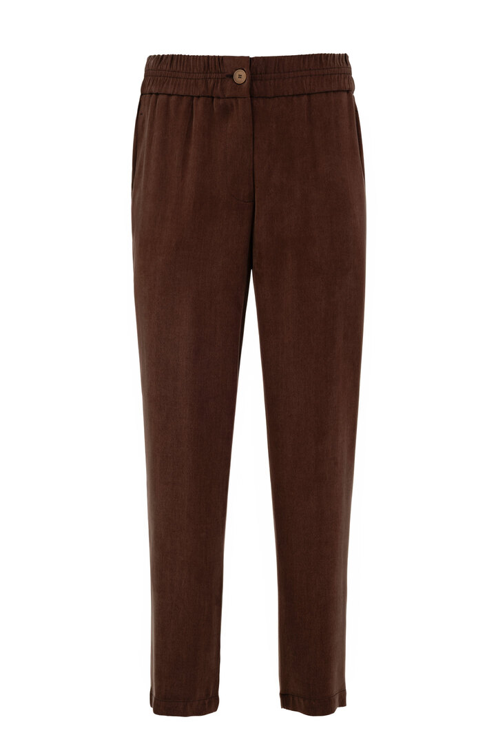 CUPRO VISCOSE JOGGER PANTS BROWN