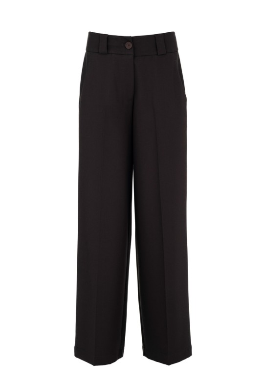 T/R WIDE LEG PANTS DARK BROWN