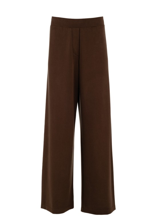 HEAVY RIB SANDWASHED WIDE LEG PANTS DARK BROWN