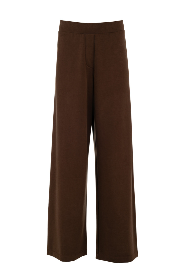HEAVY RIB SANDWASHED WIDE LEG PANTS DARK BROWN