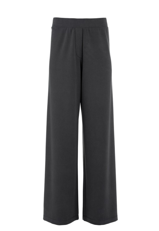 HEAVY RIB SANDWASHED WIDE LEG PANTS GREY