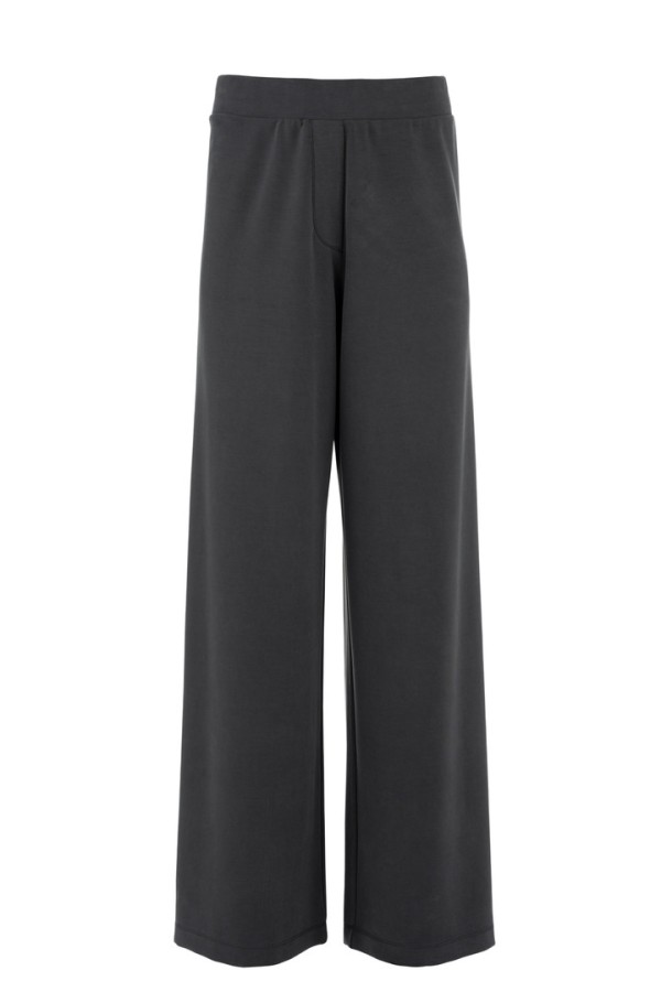 HEAVY RIB SANDWASHED WIDE LEG PANTS GREY