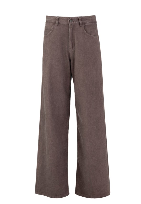 TWILL FADE OUT WIDE LEG PANTS BORDEAUX