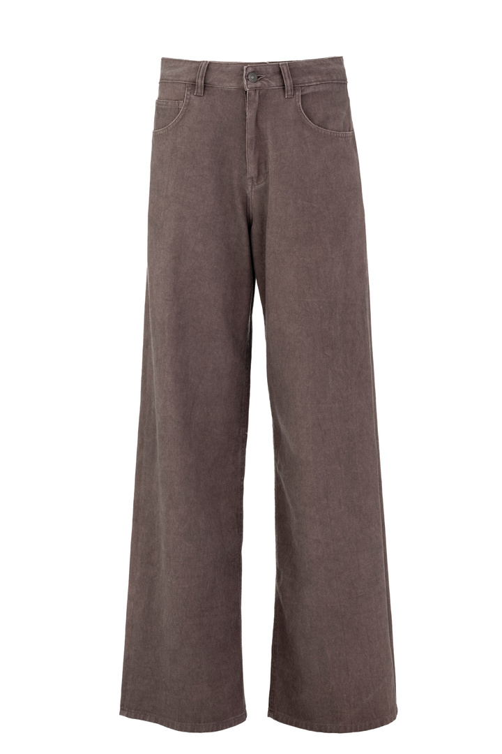 TWILL FADE OUT WIDE LEG PANTS BORDEAUX