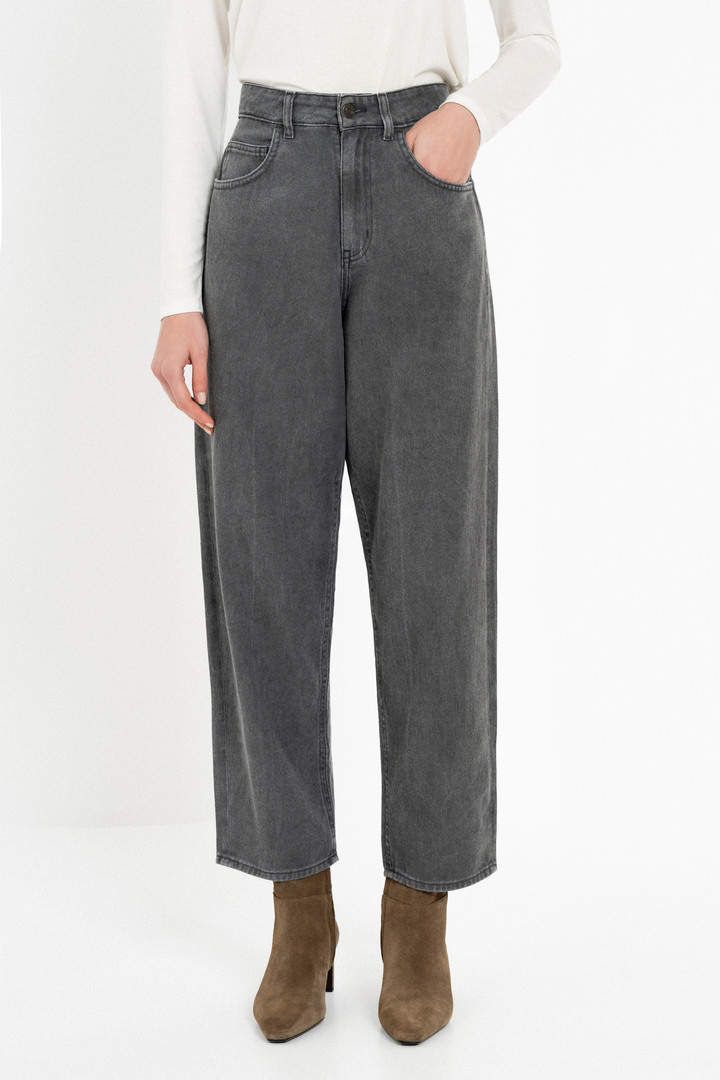 TWILL FADE OUT STRAIGHT LEG PANTS ANTHRACITE