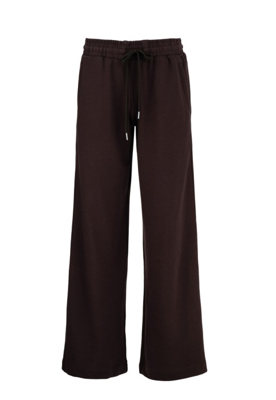 FUTTER WIDE LEG PANTS DARK BROWN