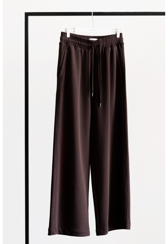 FUTTER WIDE LEG PANTS DARK BROWN