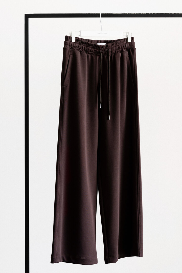 FUTTER WIDE LEG PANTS DARK BROWN