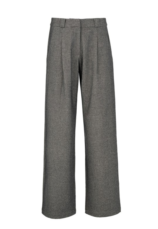 HEAVY T/R WIDE LEG PANTS ANTHRACITE MELANGE