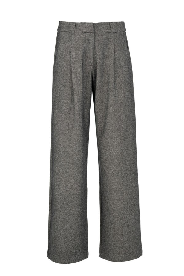 HEAVY T/R WIDE LEG PANTS ANTHRACITE MELANGE