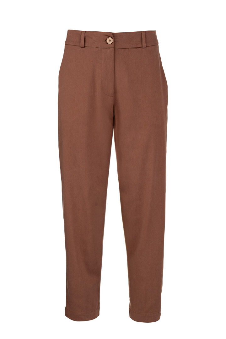 SATIN SADWASHED REGULAR PANTS BROWN