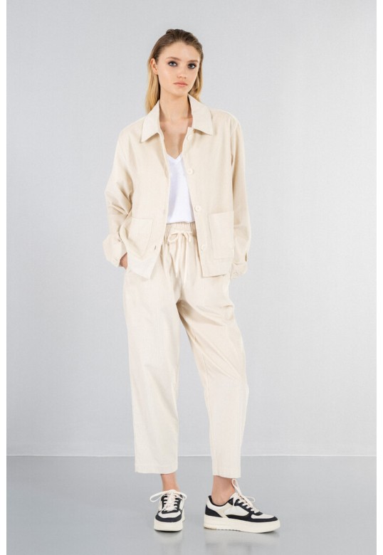 CORDUROY JOGGER PANTS CREAM