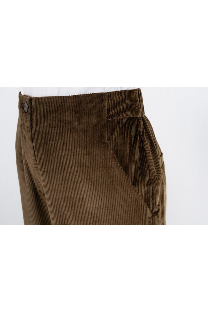 CORDUROY HIGHWAIST PANTS OLIVE BROWN