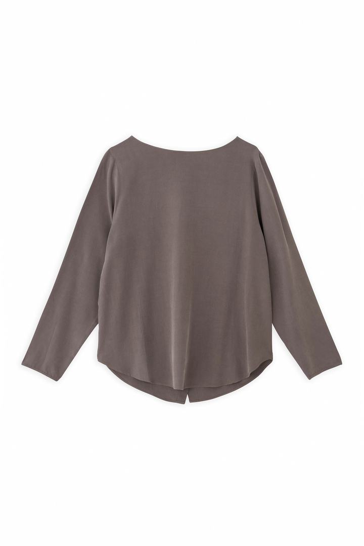MODAL LONG SLEEVE BLOUSE TAUPE