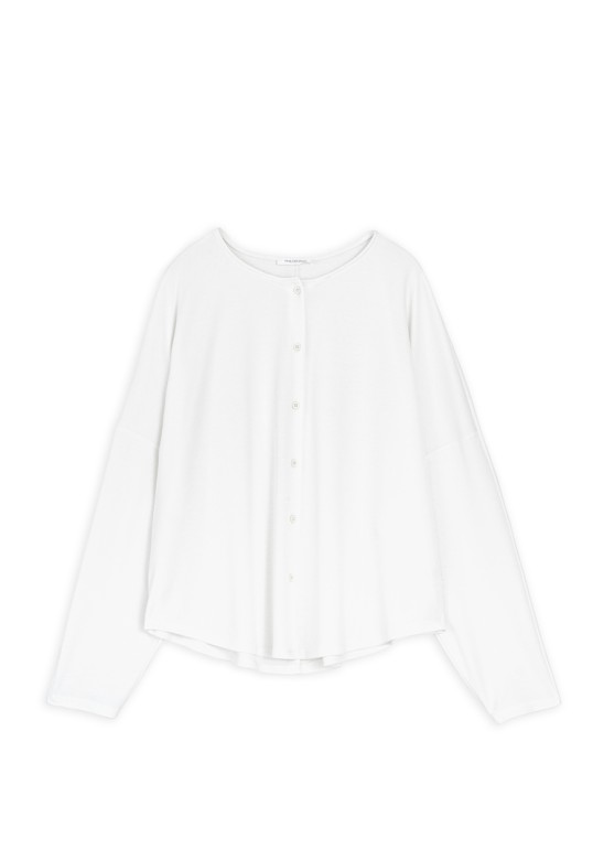 CUPRO PIQUE CROPPED SHIRT OFF WHITE