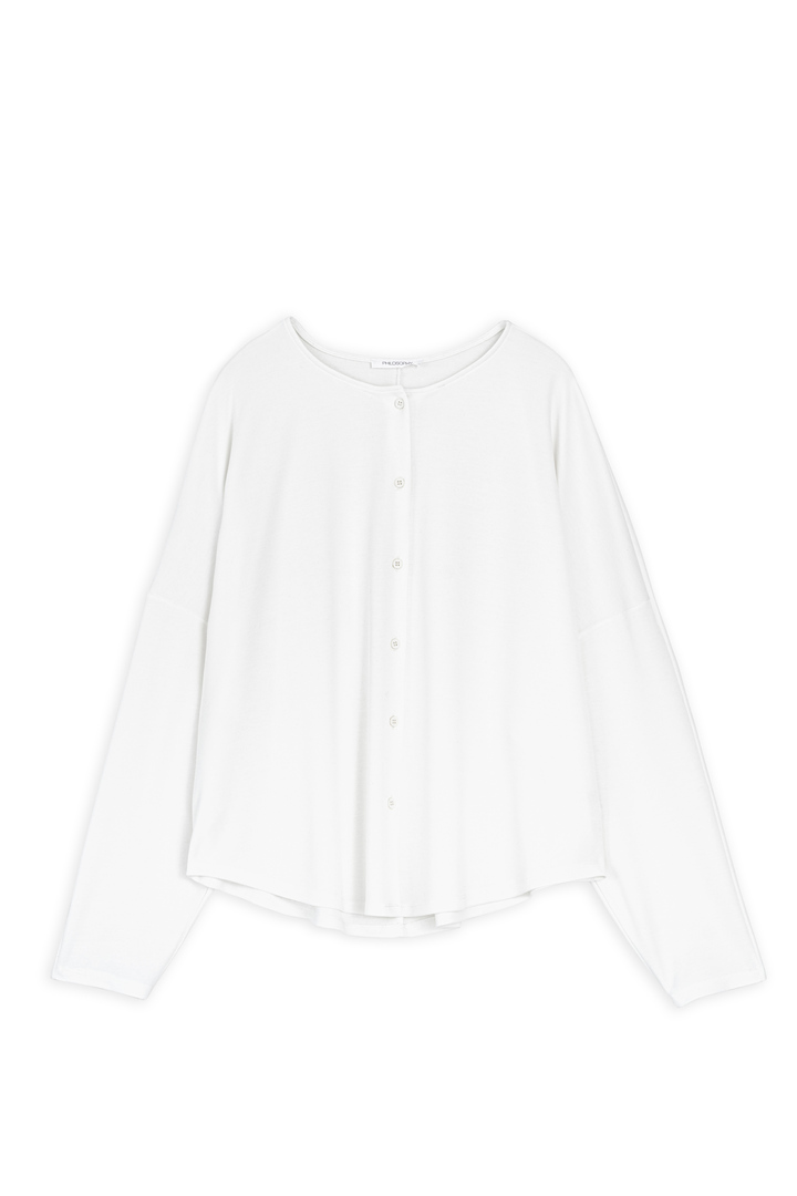 CUPRO PIQUE CROPPED SHIRT OFF WHITE