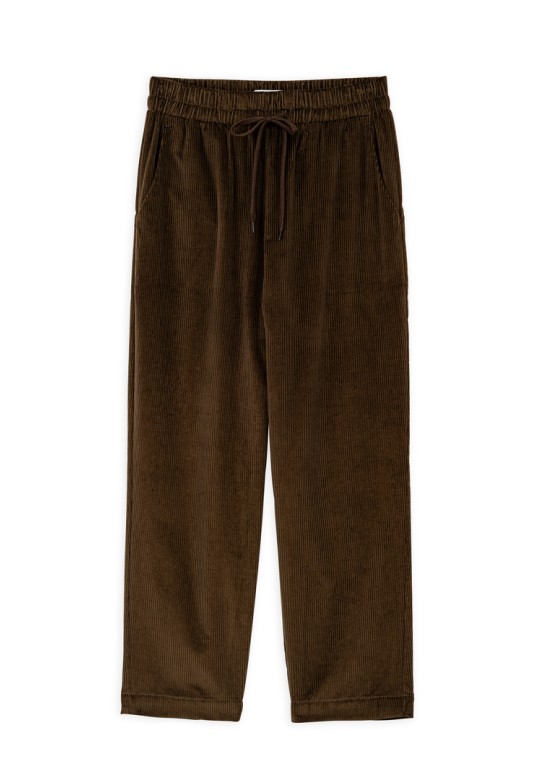 CORDUROY JOGGER PANTS OLIVE BROWN