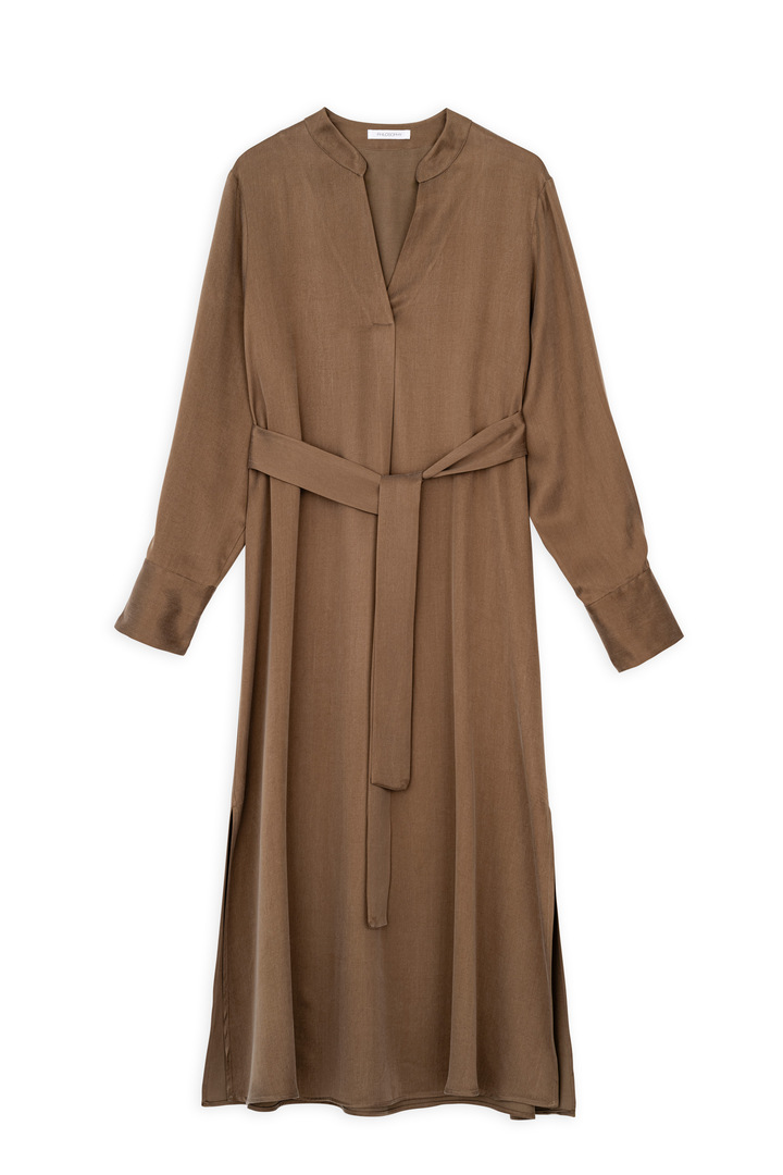 CUPRO VISCOSE MIDI DRESS GOLD