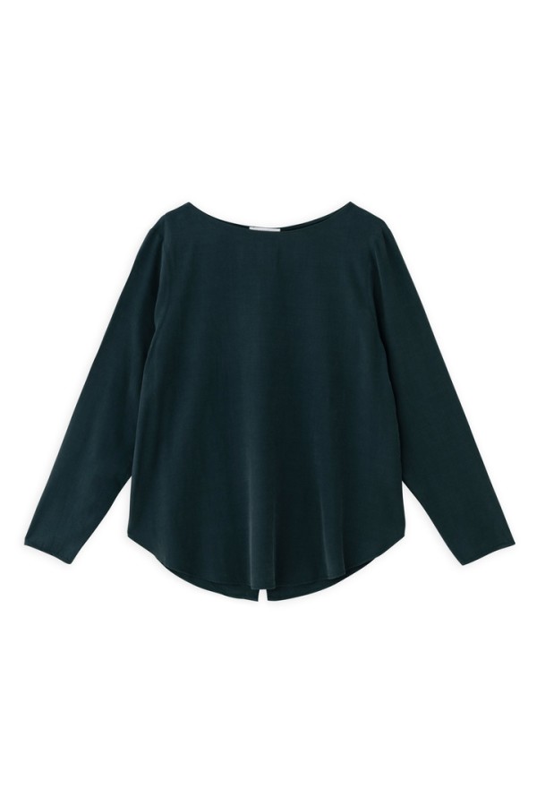 MODAL LONG SLEEVE BLOUSE DARK GREEN