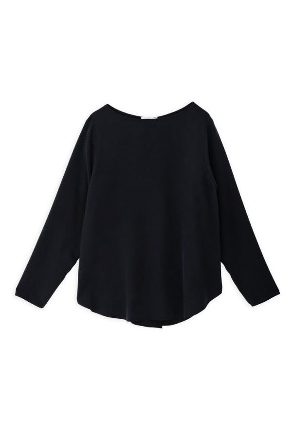 MODAL LONG SLEEVE BLOUSE OFF BLACK