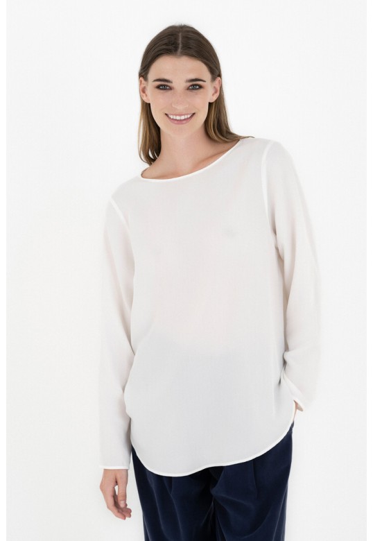 MODAL LONG SLEEVE BLOUSE OFF WHITE