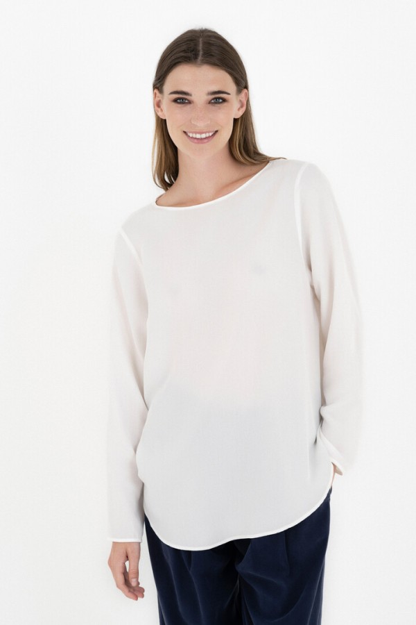 MODAL LONG SLEEVE BLOUSE OFF WHITE