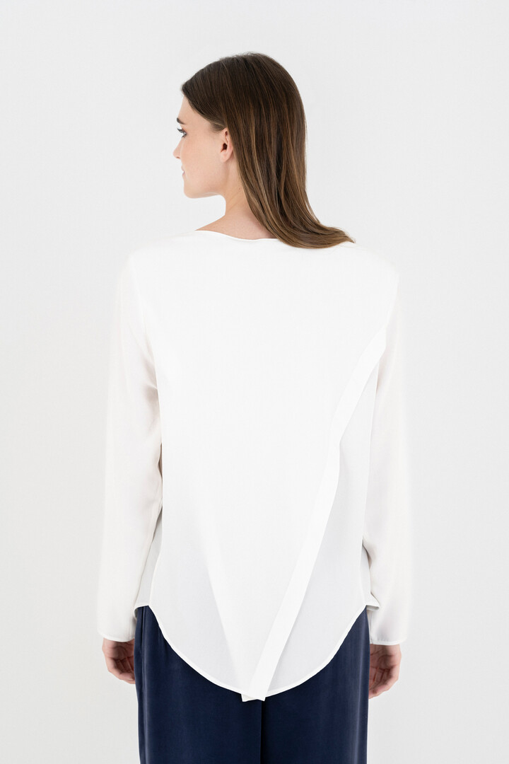 MODAL LONG SLEEVE BLOUSE OFF WHITE