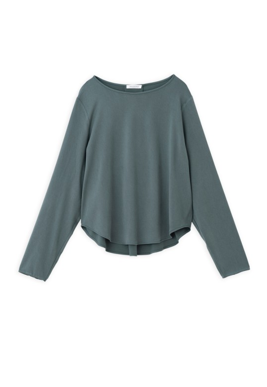 SATIN SANDWASHED CROPPED TOP GREEN