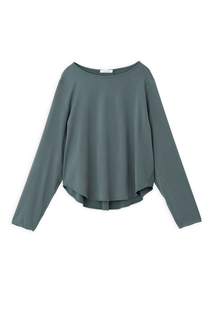 SATIN SANDWASHED CROPPED TOP GREEN