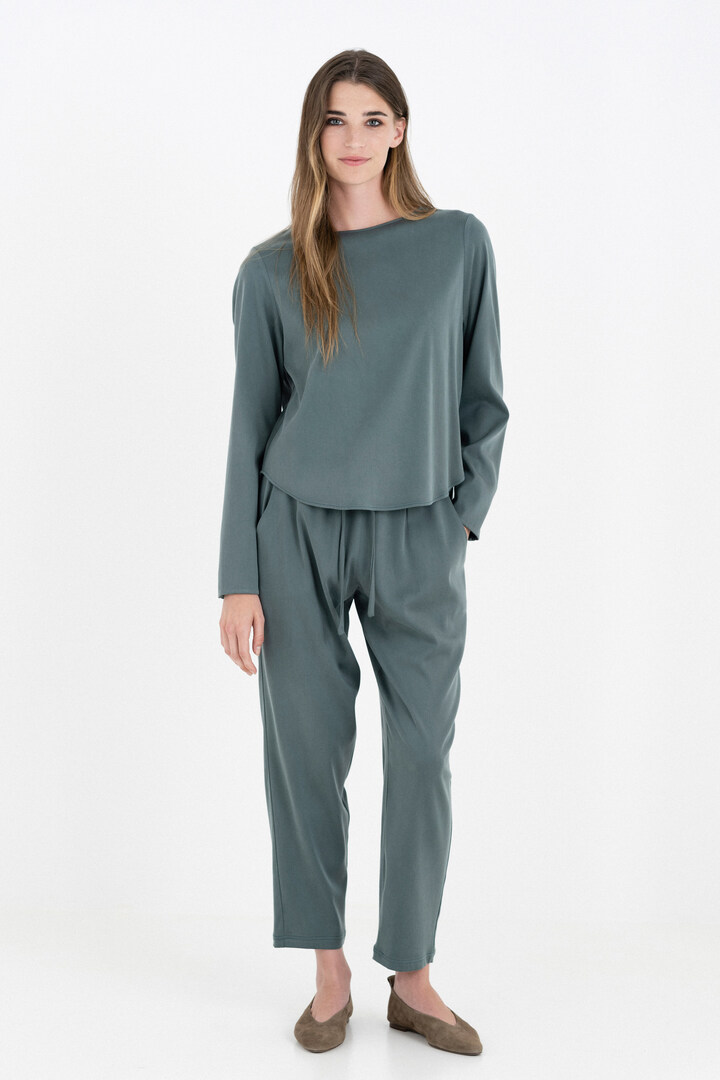 SATIN SANDWASHED CROPPED TOP GREEN