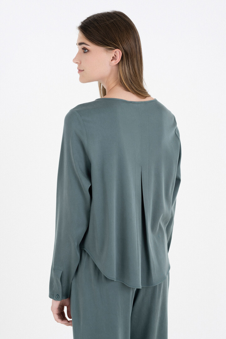 SATIN SANDWASHED CROPPED TOP GREEN