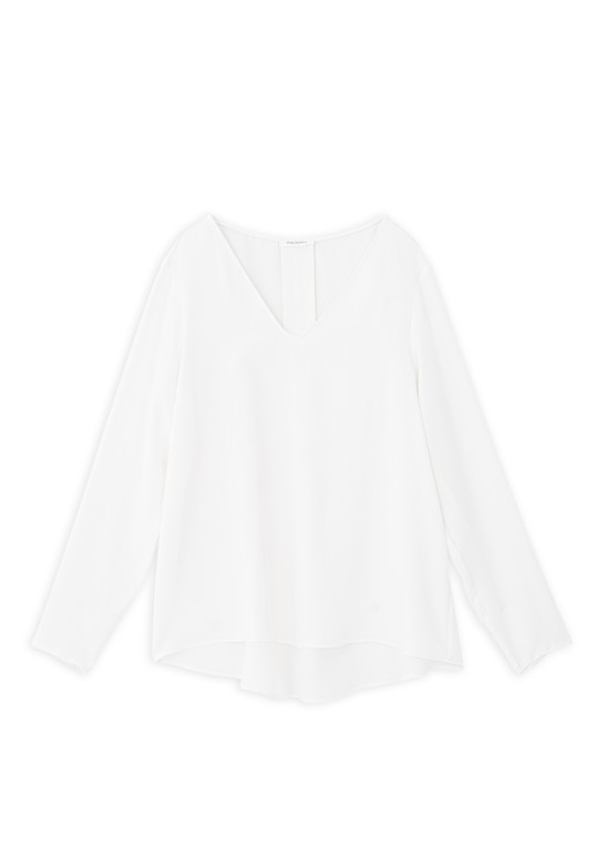 MODAL "V" NECK BLOUSE OFF WHITE