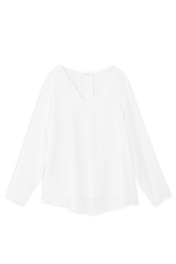MODAL "V" NECK BLOUSE OFF WHITE