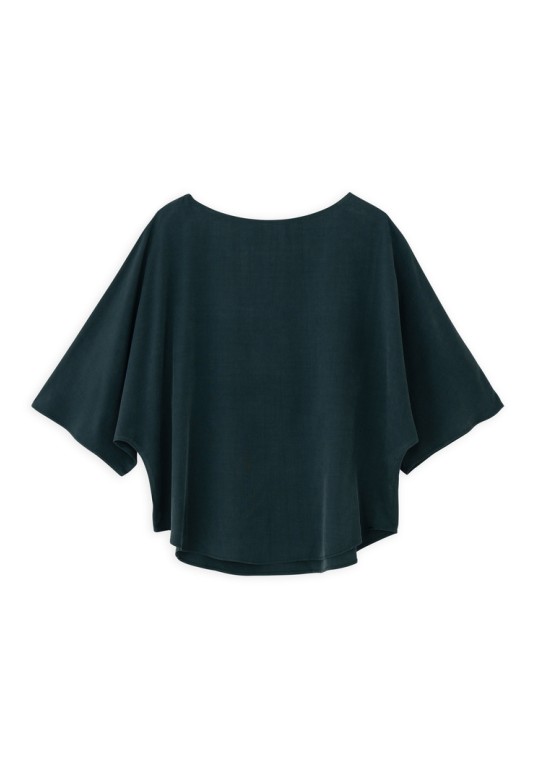 MODAL OVERSIZED SHORT SLEEVE TOP DARK GREEN