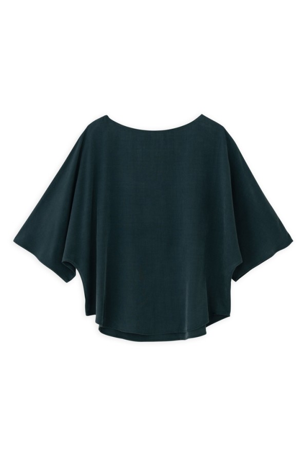 MODAL OVERSIZED SHORT SLEEVE TOP DARK GREEN