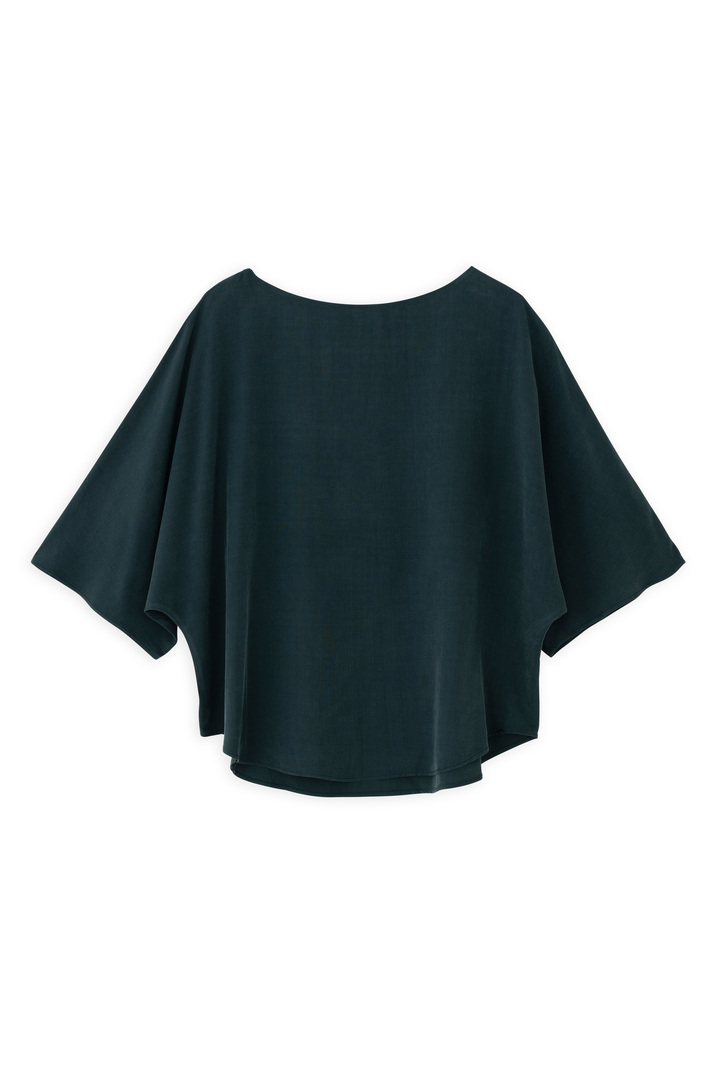 MODAL OVERSIZED SHORT SLEEVE TOP DARK GREEN