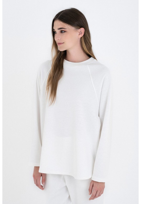 FUTTER LONG SWEATSHIRT OFF WHITE