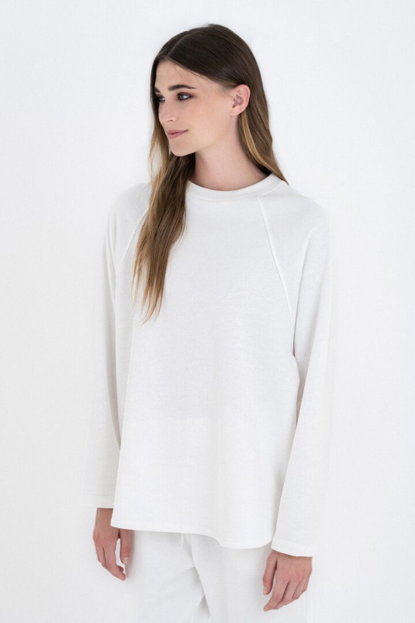 FUTTER LONG SWEATSHIRT OFF WHITE