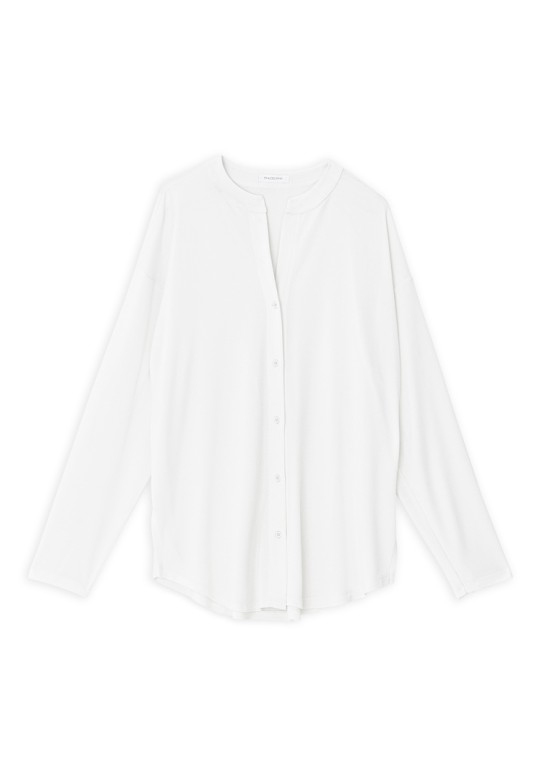 CUPRO PIQUE OVERSIZED SHIRT OFF WHITE