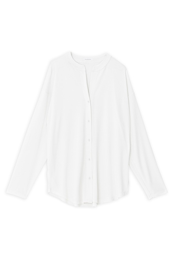 CUPRO PIQUE OVERSIZED SHIRT OFF WHITE