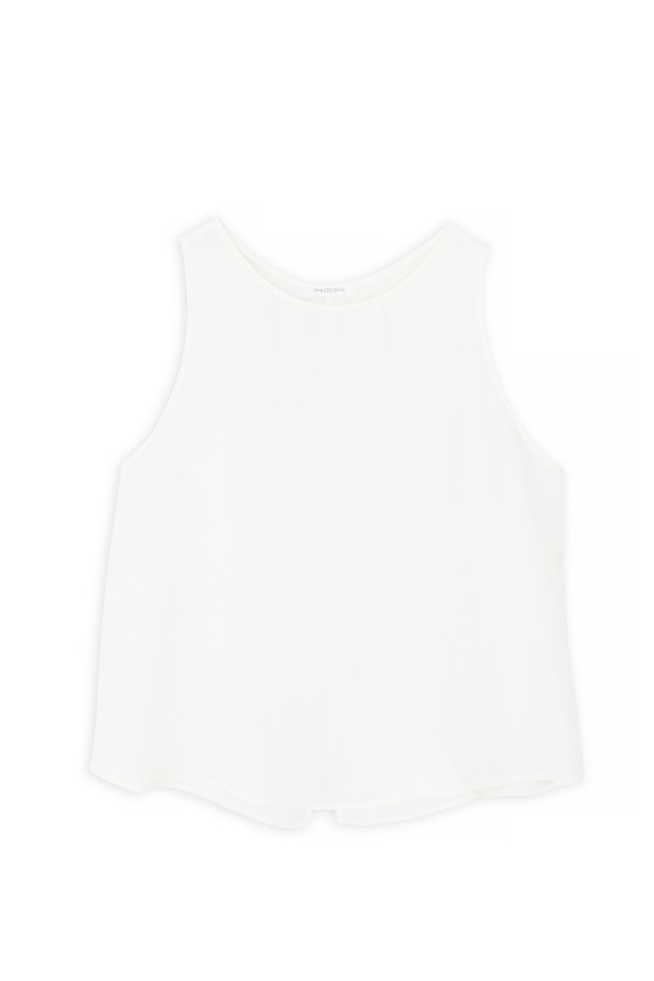 CUPRO VISCOSE CROPPED TOP OFF WHITE