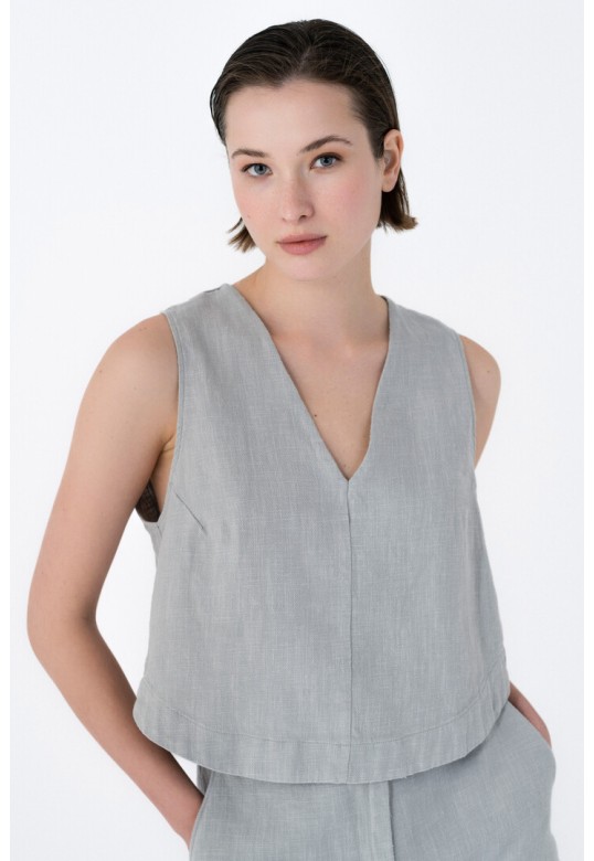 RAMMIE CROPPED TOP LIGHT GREY