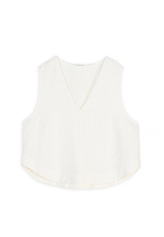 RAMMIE CROPPED TOP OFF WHITE