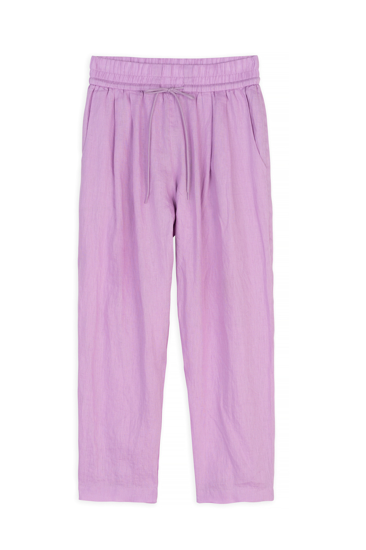 LINEN PLEATED PANTS LILAC